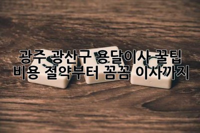 광주 광산구 용달이사 꿀팁🍯 비용 절약부터 꼼꼼 이사까지!