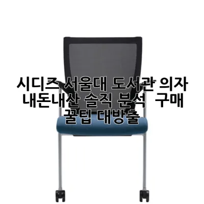 시디즈 서울대 도서관 의자, 내돈내산 솔직 분석 & 구매 꿀팁 대방출!