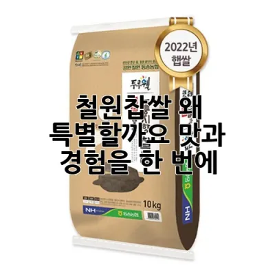 철원찹쌀, 왜 특별할까요? 맛과 경험을 한 번에!