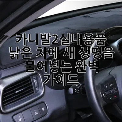 카니발2실내용품: 낡은 차에 새 생명을 불어넣는 완벽 가이드